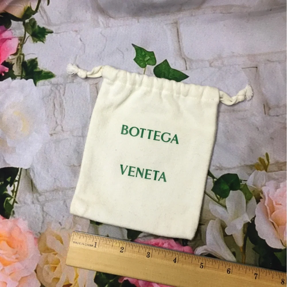 Bottega Veneta Drawstring Dustbag Mini Small White soft fluffy material 5” x 5”